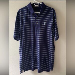 Peter Millar Summer Comfort performance Cotton golf polo Blue mens size XL
